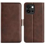 For OnePlus 13T Dual-side Magnetic Buckle Horizontal Flip Leather Phone Case(Brown)