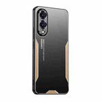For Samsung Galaxy S25 Edge 5G Blade Series TPU Hybrid Metal Phone Case(Gold)