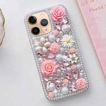 For iPhone 11 Pro Rose Hand-set Diamond PC Phone Case(Pink)