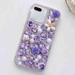 For iPhone 7 Plus / 8 Plus Rose Hand-set Diamond PC Phone Case(Purple)