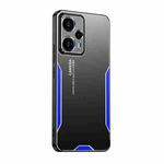 For Xiaomi Redmi  Note 12 Turbo Blade Series TPU Hybrid Metal Phone Case(Blue)