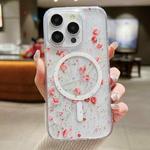For iPhone 13 Pro Max Spring Garden MagSafe TPU Phone Case(F03 Red Plum)