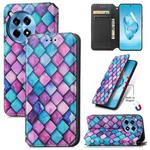 For OnePlus 12R CaseNeo Colorful Magnetic Leather Phone Case(Purple Scales)