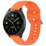 For Xiaomi Watch 2 Solid Color Metal Silver Buckle Silicone Watch Band, Size: L(Orange)