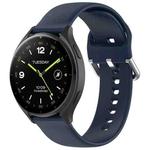 For Xiaomi Watch 2 Solid Color Metal Silver Buckle Silicone Watch Band, Size: L(Dark Blue)