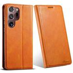 For Samsung Galaxy Note20 Ultra Suteni J02 Oil Wax Wallet Leather Phone Case(Khaki)