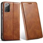 For Samsung Galaxy Note20 Suteni J02 Oil Wax Wallet Leather Phone Case(Brown)