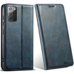 For Samsung Galaxy Note20 Suteni J02 Oil Wax Wallet Leather Phone Case(Blue)