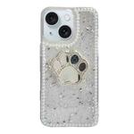 For iPhone 15 Plus Cat Claw Mirror TPU Phone Case(Silver)