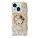 For iPhone 15 Cat Claw Mirror TPU Phone Case(Gold)