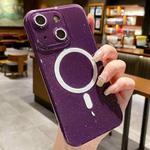 For iPhone 15 Jelly Glitter Solid Color MagSafe TPU Phone Case(Night Purple)