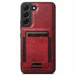 For Samsung Galaxy S25 5G Suteni H17 Oil Eax Leather MagSafe Detachable Wallet Phone Case(Red)