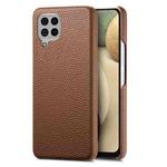 For Samsung Galaxy A12 5G Litchi Oil Edge Leather Back Phone Case(Brown)