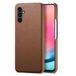 For Samsung Galaxy A24 Litchi Oil Edge Leather Back Phone Case(Brown)