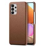 For Samsung Galaxy A32 4G Litchi Oil Edge Leather Back Phone Case(Brown)