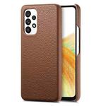 For Samsung Galaxy  A33 5G Litchi Oil Edge Leather Back Phone Case(Brown)