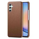 For Samsung Galaxy A34 Litchi Oil Edge Leather Back Phone Case(Brown)