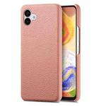 For Samsung Galaxy A04 Litchi Oil Edge Leather Back Phone Case(Pink)