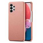 For Samsung Galaxy A13 4G Litchi Oil Edge Leather Back Phone Case(Pink)
