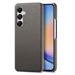 For Samsung Galaxy A35 Litchi Oil Edge Leather Back Phone Case(Grey)
