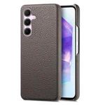 For Samsung Galaxy A55 5G Litchi Oil Edge Leather Back Phone Case(Grey)