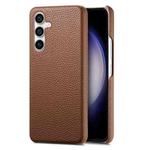 For Samsung Galaxy S23 FE 5G Litchi Oil Edge Leather Back Phone Case(Brown)