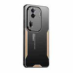 For OPPO Reno11 Pro Global Blade Series TPU Hybrid Metal Phone Case(Gold)