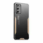 For OPPO A55 Blade Series TPU Hybrid Metal Phone Case(Gold)