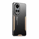 For OPPO Reno10 Global Blade Series TPU Hybrid Metal Phone Case(Gold)