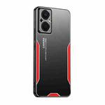 For OPPO A96 Blade Series TPU Hybrid Metal Phone Case(Red)