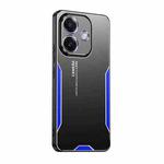 For OPPO A3X  Global Blade Series TPU Hybrid Metal Phone Case(Blue)