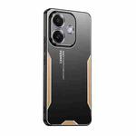 For OPPO A5 Pro Global Blade Series TPU Hybrid Metal Phone Case(Gold)