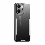 For OPPO Reno14 F Global Blade Series TPU Hybrid Metal Phone Case(Silver)