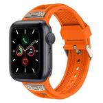 For Apple Watch Series 5 44mm Breathable Stainless Steel Mesh TPU Watch Band(Orange Titanium)