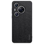 For Huawei Pura 70 Pro Tree Bark Leather Shockproof Phone Case(Black)