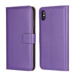 Leather Horizontal Flip Holster for iIPhone XS Max ,with Magnetic Clasp and Bracket and Card Slot and Wallet(Purple)