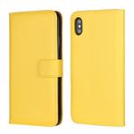 Leather Horizontal Flip Holster for iIPhone XS Max ,with Magnetic Clasp and Bracket and Card Slot and Wallet(Yellow)
