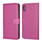 Leather Horizontal Flip Holster for iIPhone XS Max ,with Magnetic Clasp and Bracket and Card Slot and Wallet(Magenta)