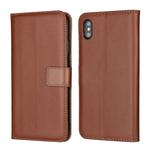 Leather Horizontal Flip Holster for iIPhone XS Max ,with Magnetic Clasp and Bracket and Card Slot and Wallet(Brown)