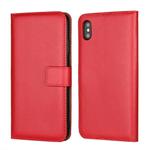 Leather Horizontal Flip Holster for iIPhone XS Max ,with Magnetic Clasp and Bracket and Card Slot and Wallet(Red)