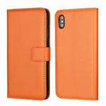 Leather Horizontal Flip Holster for iIPhone XS Max ,with Magnetic Clasp and Bracket and Card Slot and Wallet(Orange)