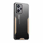 For Realme 9 Pro Blade Series TPU Hybrid Metal Phone Case(Gold)