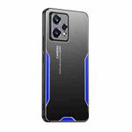For Realme V25 Blade Series TPU Hybrid Metal Phone Case(Blue)