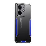 For Realme Neo7 SE Blade Series TPU Hybrid Metal Phone Case(Blue)