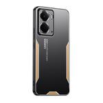 For Realme Neo7X Blade Series TPU Hybrid Metal Phone Case(Gold)