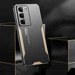 For Realme 14x Blade Series TPU Hybrid Metal Phone Case(Blue)