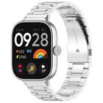 For Xiaomi Mi Band 8 Pro Three Bead Stainless Steel Metal Watch Band(Silver)