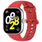 For Redmi Watch 4 Solid Color Colorful Buckle Silicone Watch Band(Red)