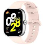 For Redmi Watch 4 Solid Color Colorful Buckle Silicone Watch Band(Light Pink)