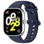 For Redmi Watch 4 Solid Color Colorful Buckle Silicone Watch Band(Dark Blue)